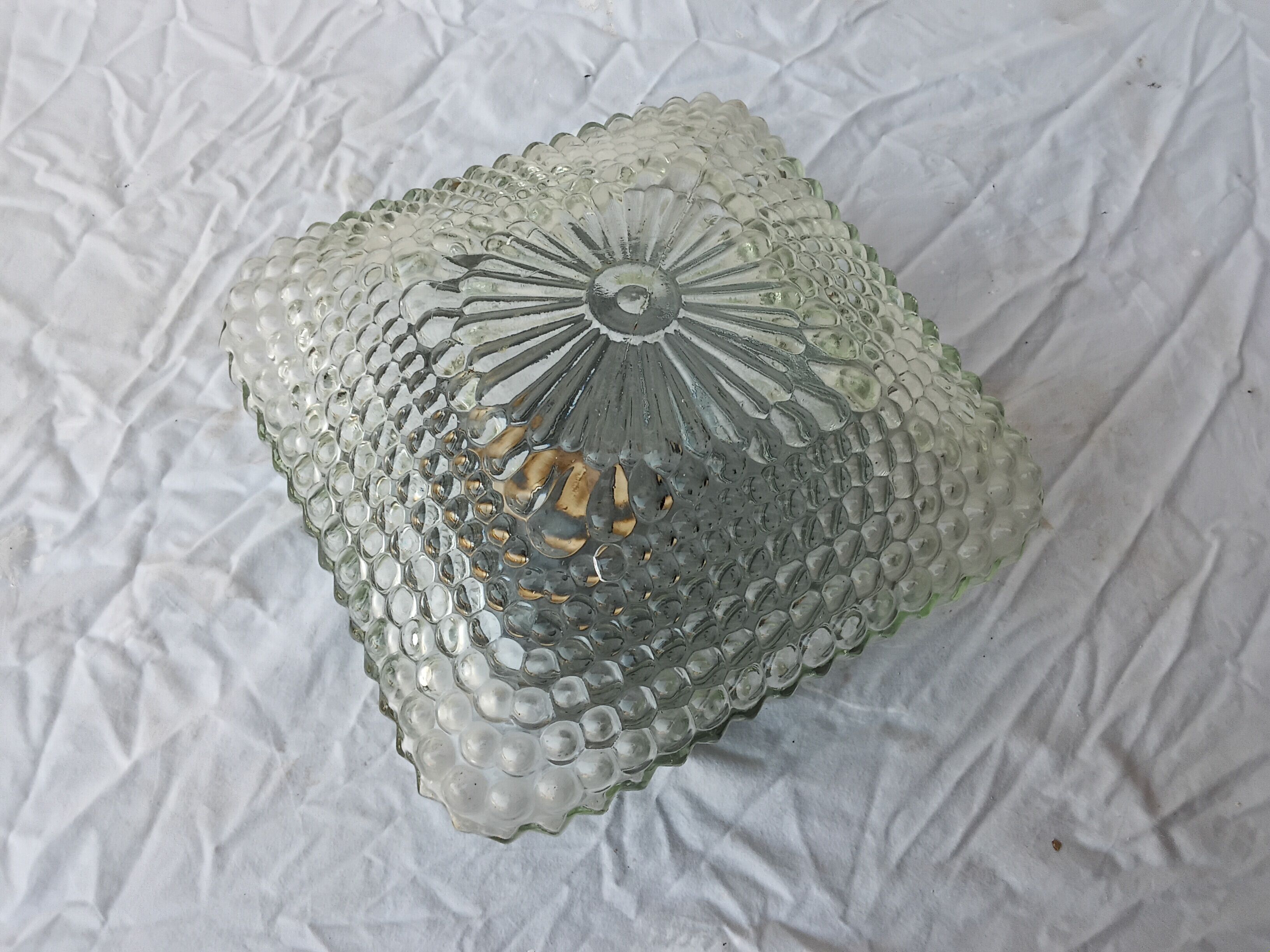 Ceiling light / wall light in bubbled glass