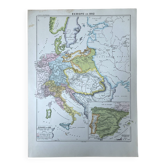 Original map of Europe in 1812 37x27cm (1908)
