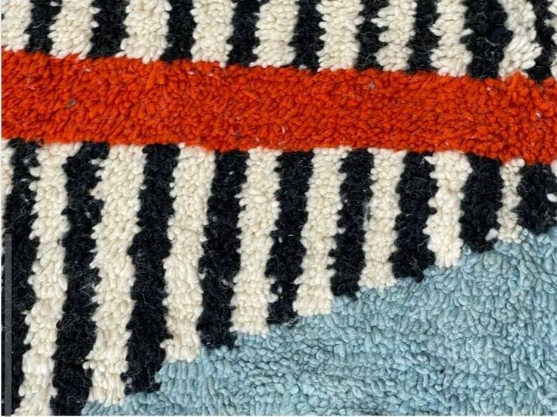 Handmade pure wool Berber rug size 2/3 m