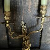 Vintage golden bronze 2-light wall light