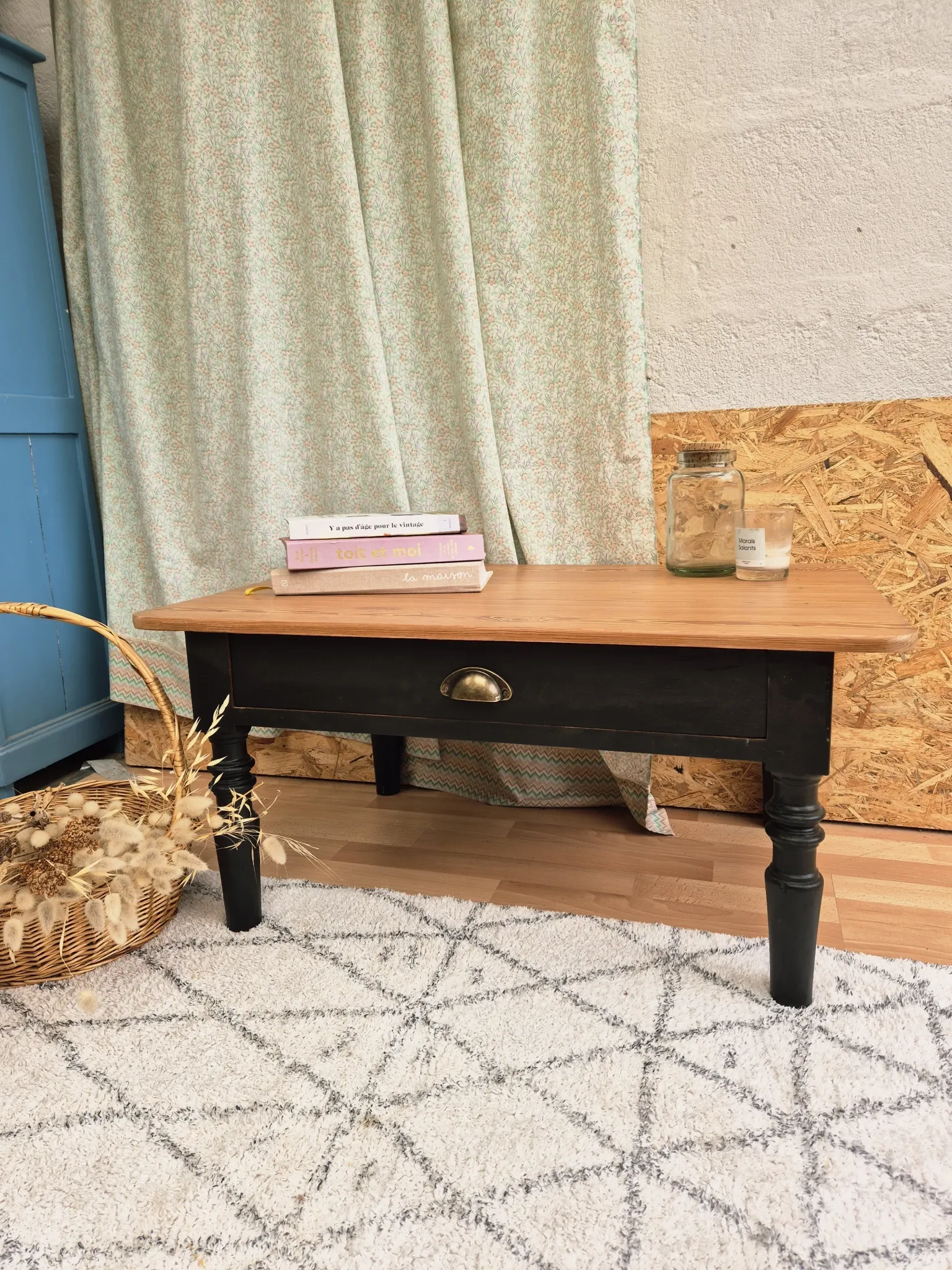 Table basse vintage rénovée
