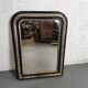 Mirror Louis-Philippe black wood and silver carved