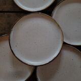 5 assiettes à dessert en grès vernissé. 1970–19805 assiettes à dessert