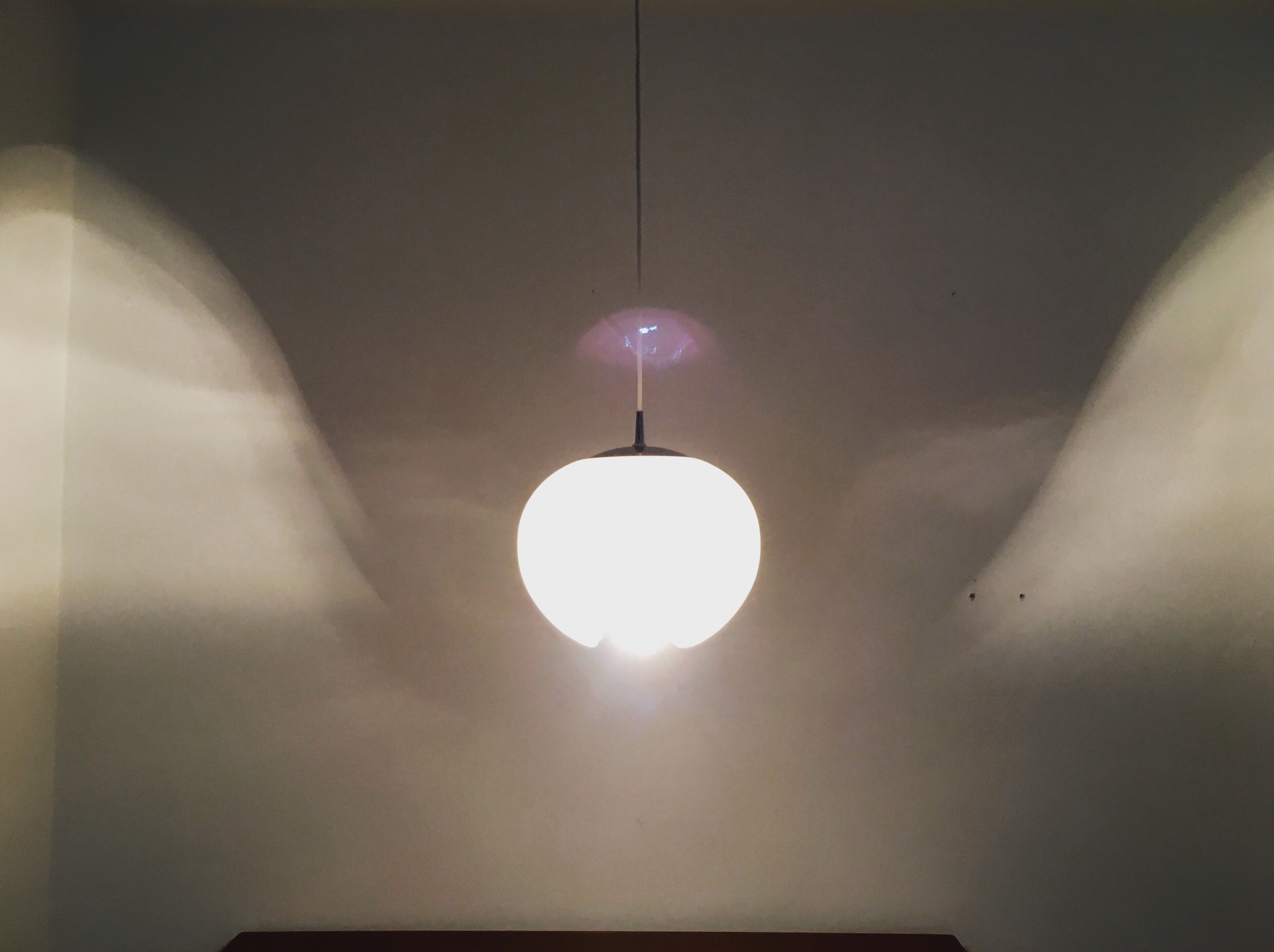 White glass Wave pendant lamp by Koch and Lowy for Peill and Putzler