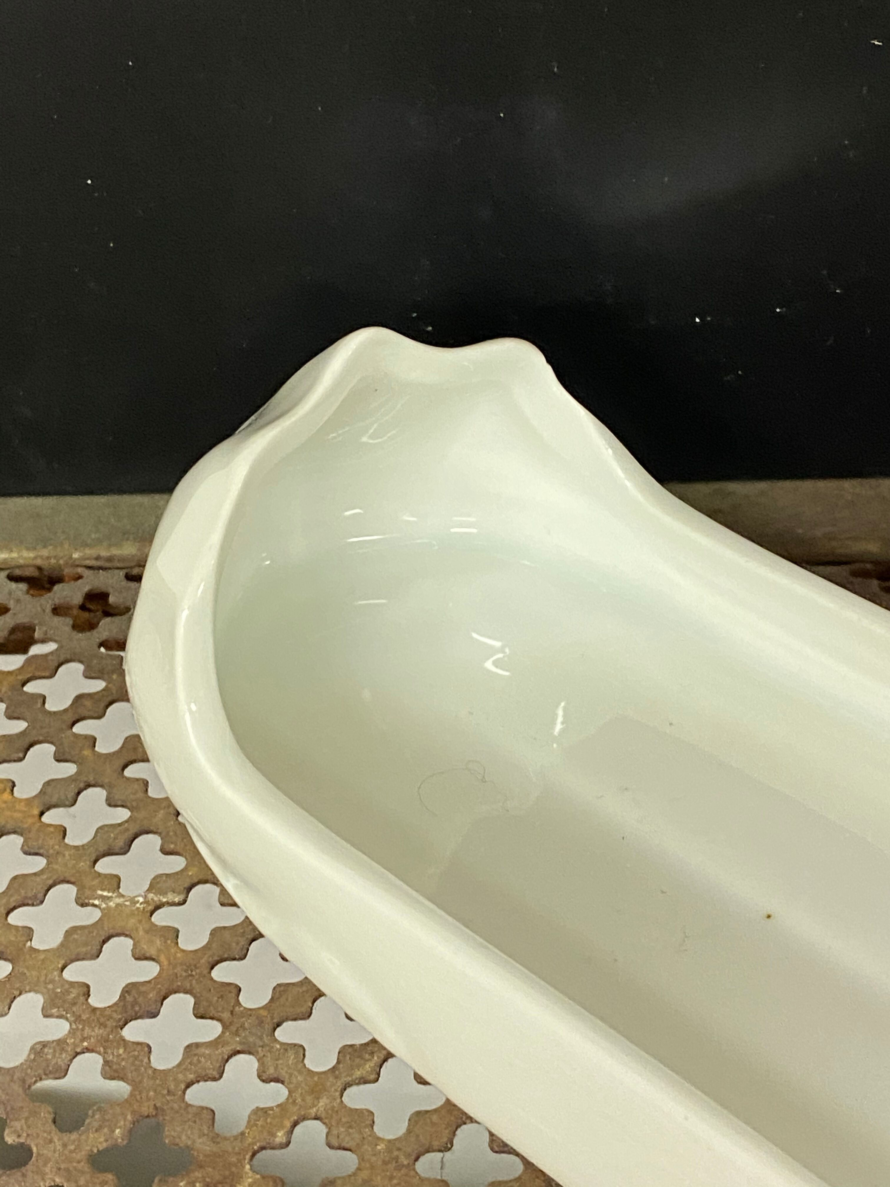 White ceramic butter dish
