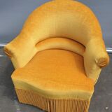 Gold velvet toad armchair
