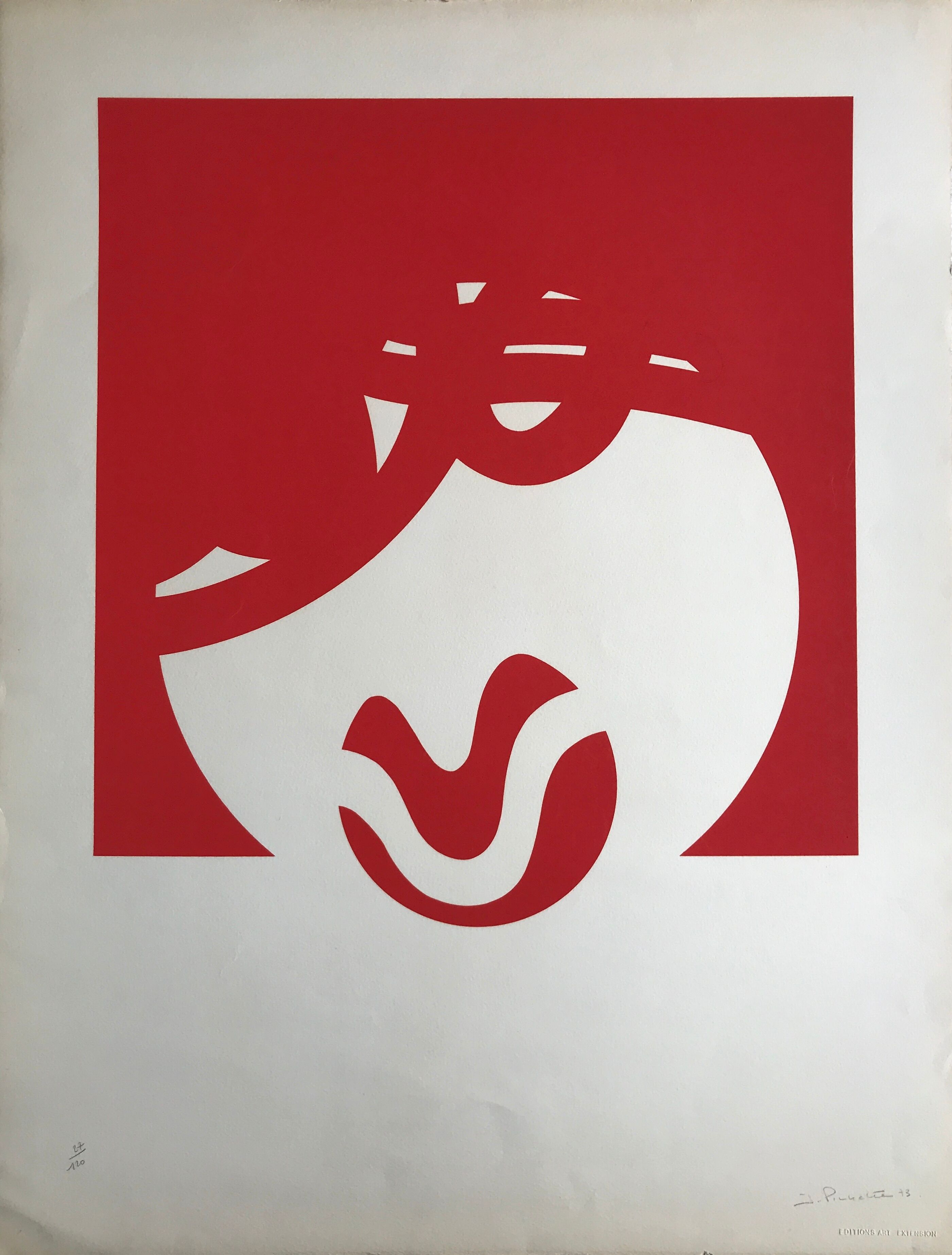 Signed and justified lithograph by james pichette, untitled, 1973