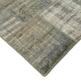 Handwoven anatolian contemporary 176 cm x 246 cm grey patchwork rug