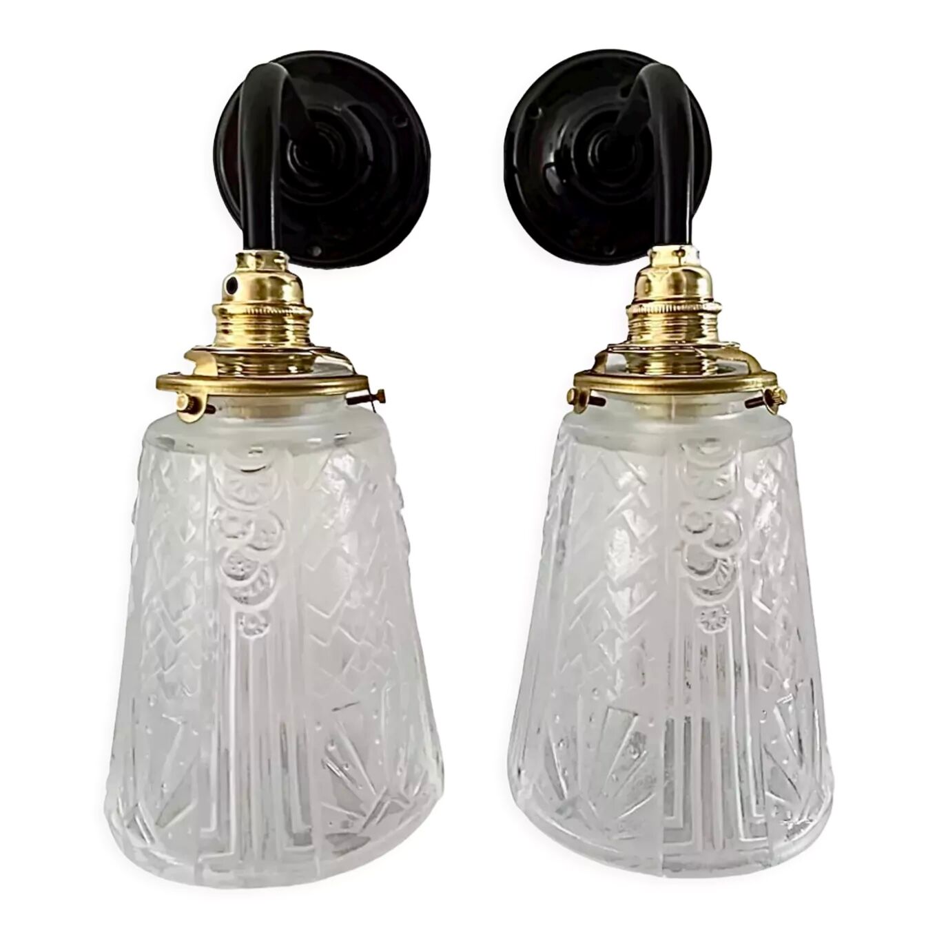 Pair of art deco wall lights