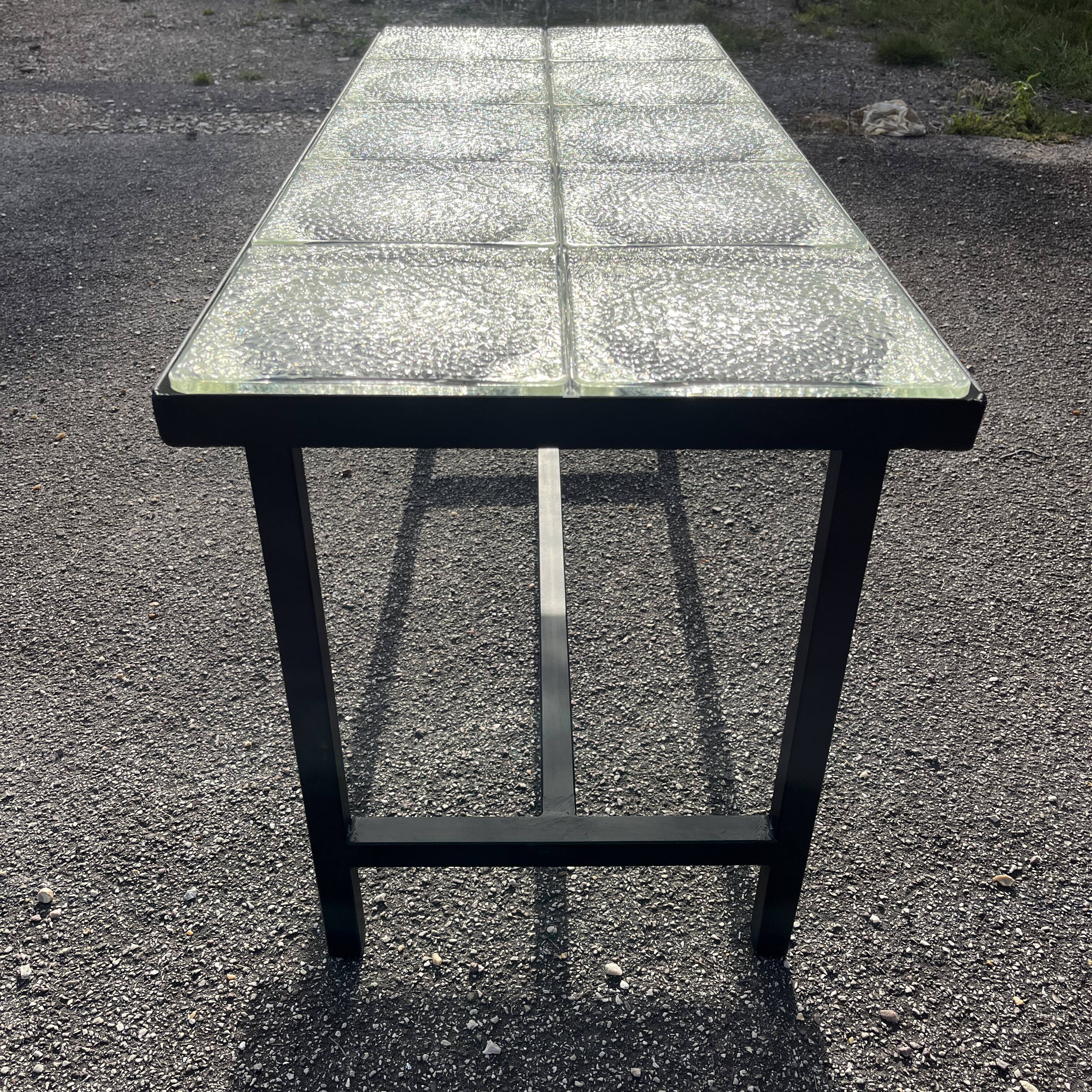 Table basse moderniste carreaux de verre Saint Gobain
