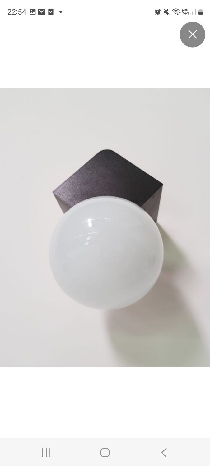 Vintage wall lamp in opaline glass and plastic 1970s