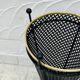 Vintage black perforated metal and brass umbrella stand