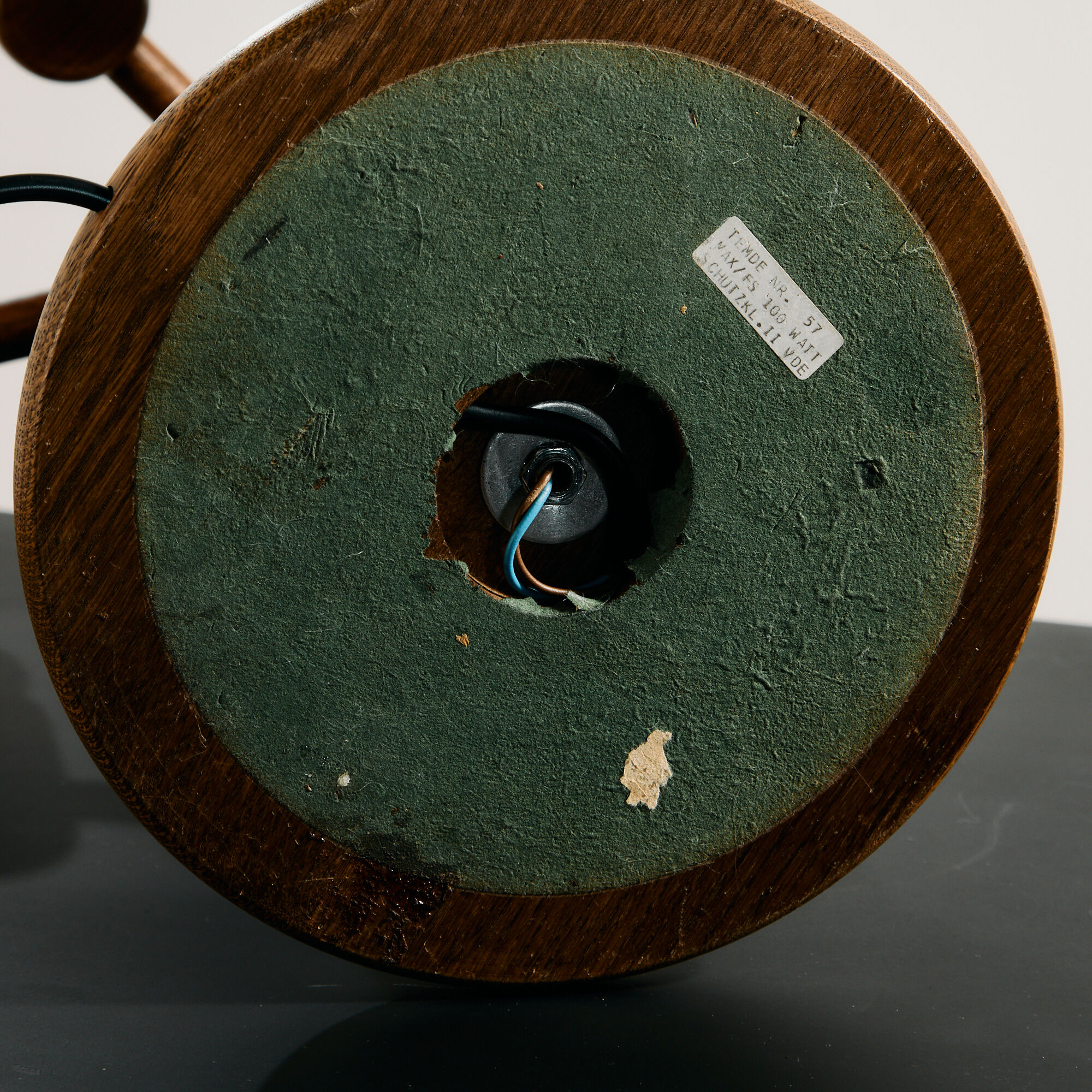 Oak table lamp by Temde Leuchten
