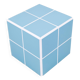 Cube, table d'appoint en carreaux de céramique bleue
