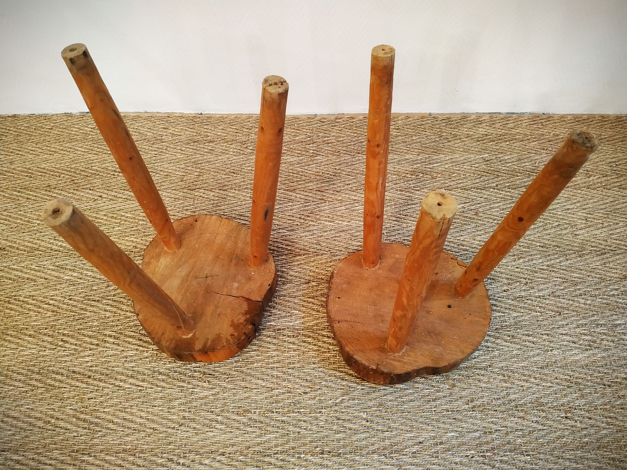 Pair of brutalist stools