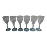Lot 6 verres vin cristal Saint Louis Chantilly crystal wine glasses