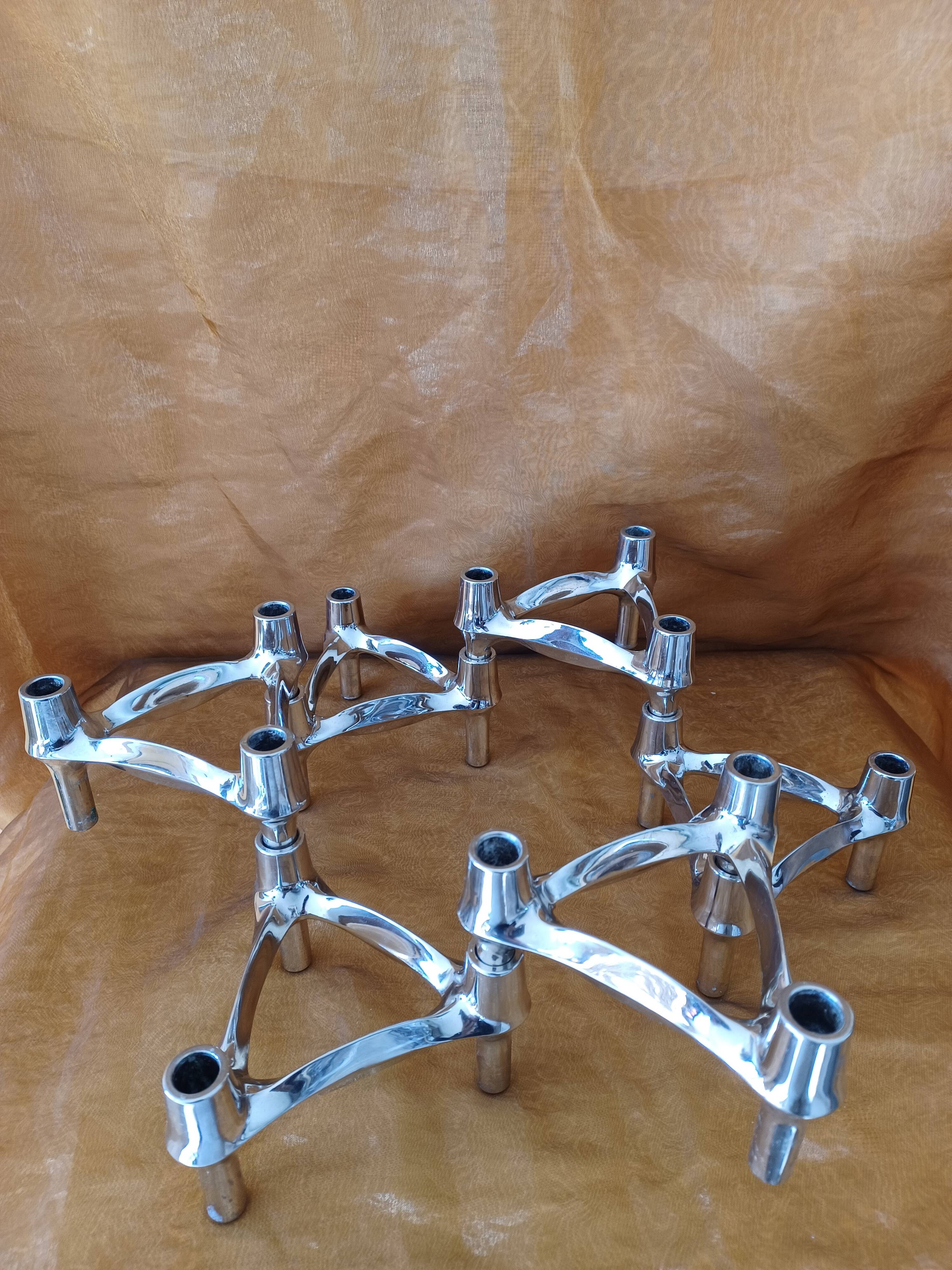 Nagel/stoff modular candle holders (6) vintage