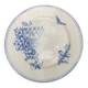 Assiette plate de collection, terre de fer, malaca,motif d'oiseau,papilon et fleurs, made in france
