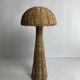 Rattan woven banana leaf mushroom floor lamp, 1960s
