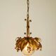 1970s gold-plated metal pendant lamp with a glass sphere by Hans Kögl