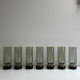 Lot de 7 verres à eau fumés