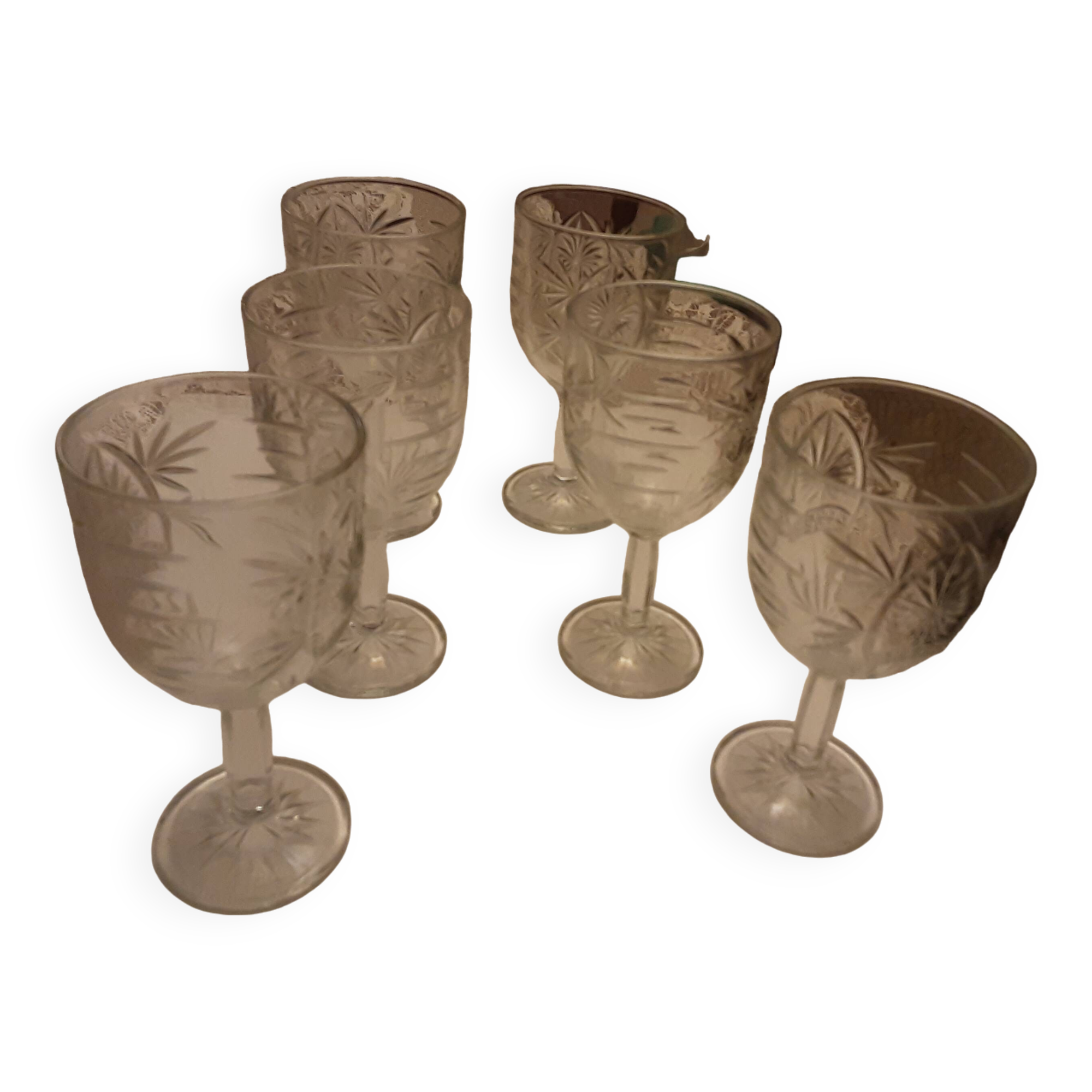 6 cut crystal glasses