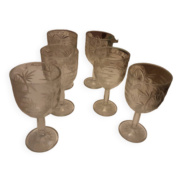 6 verres  cristal taille