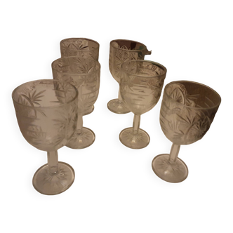 6 cut crystal glasses