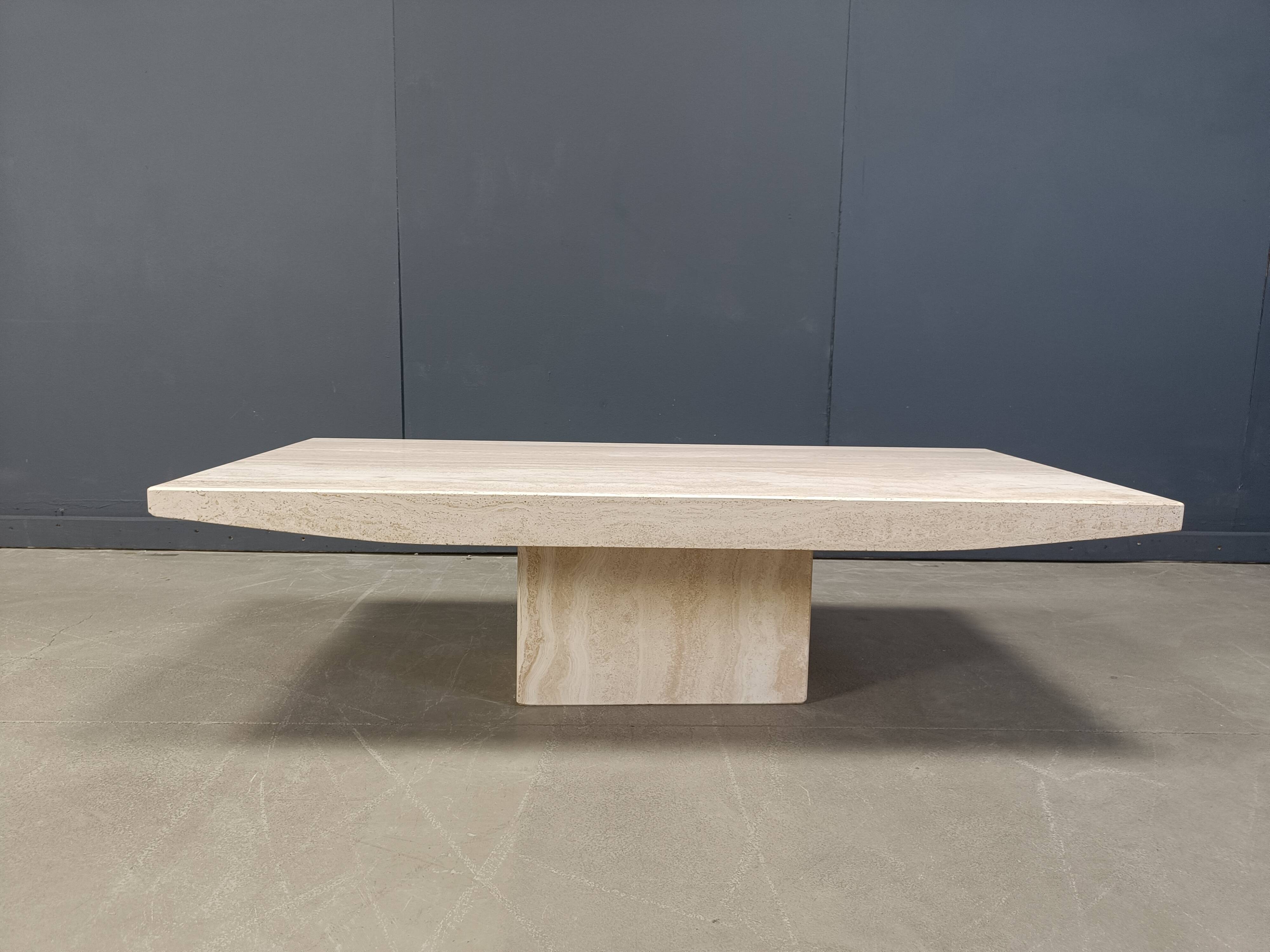 Vintage travertine coffee table, 1970s