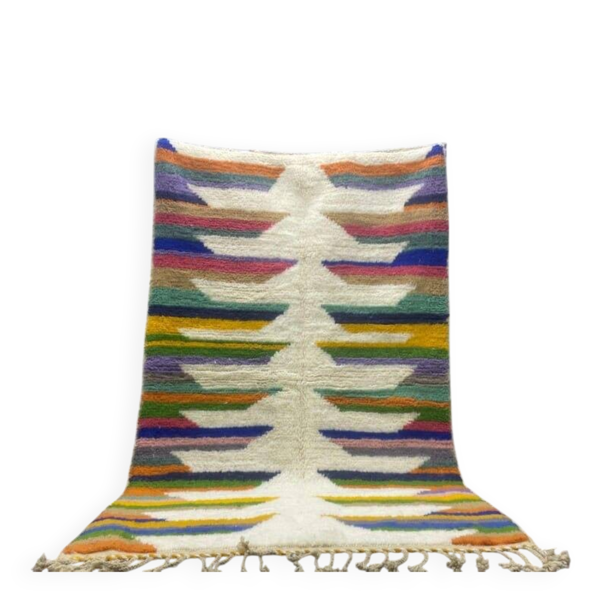 Handmade artisan rug in ochre, size 1.5/2.5 m.