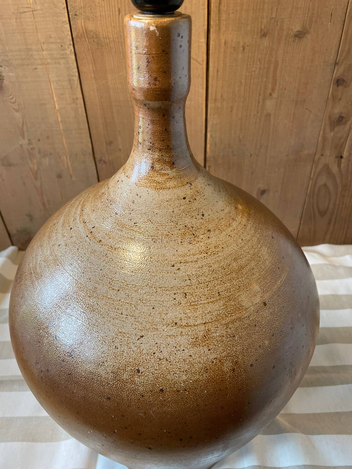 Large vintage 1970s stoneware lamp base