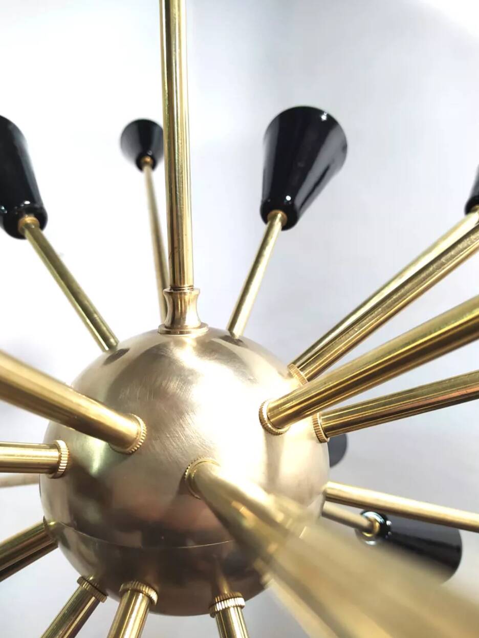 Brass Sputnik Ceiling Lamp, 1950s