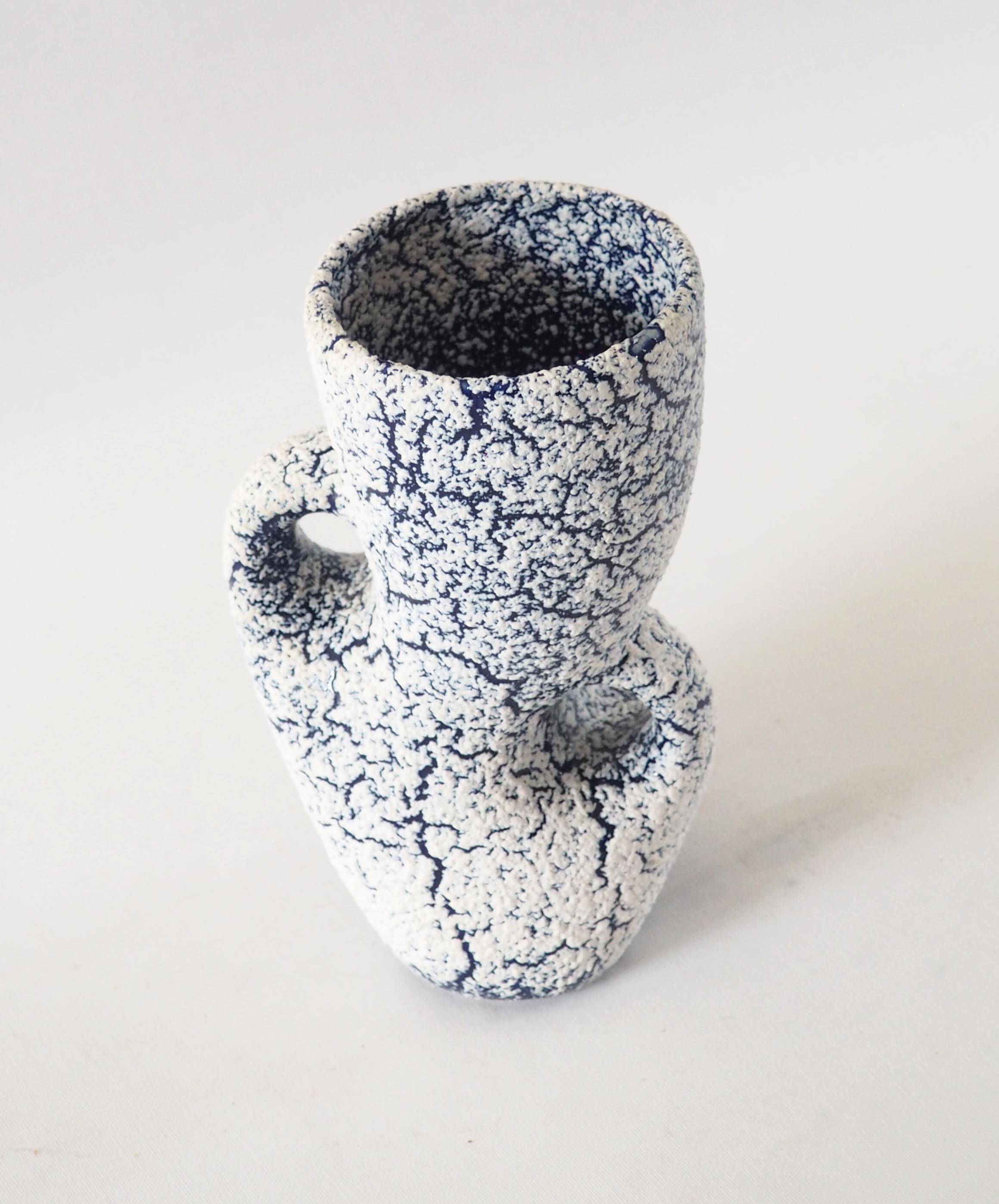 Fat lava blue vase
