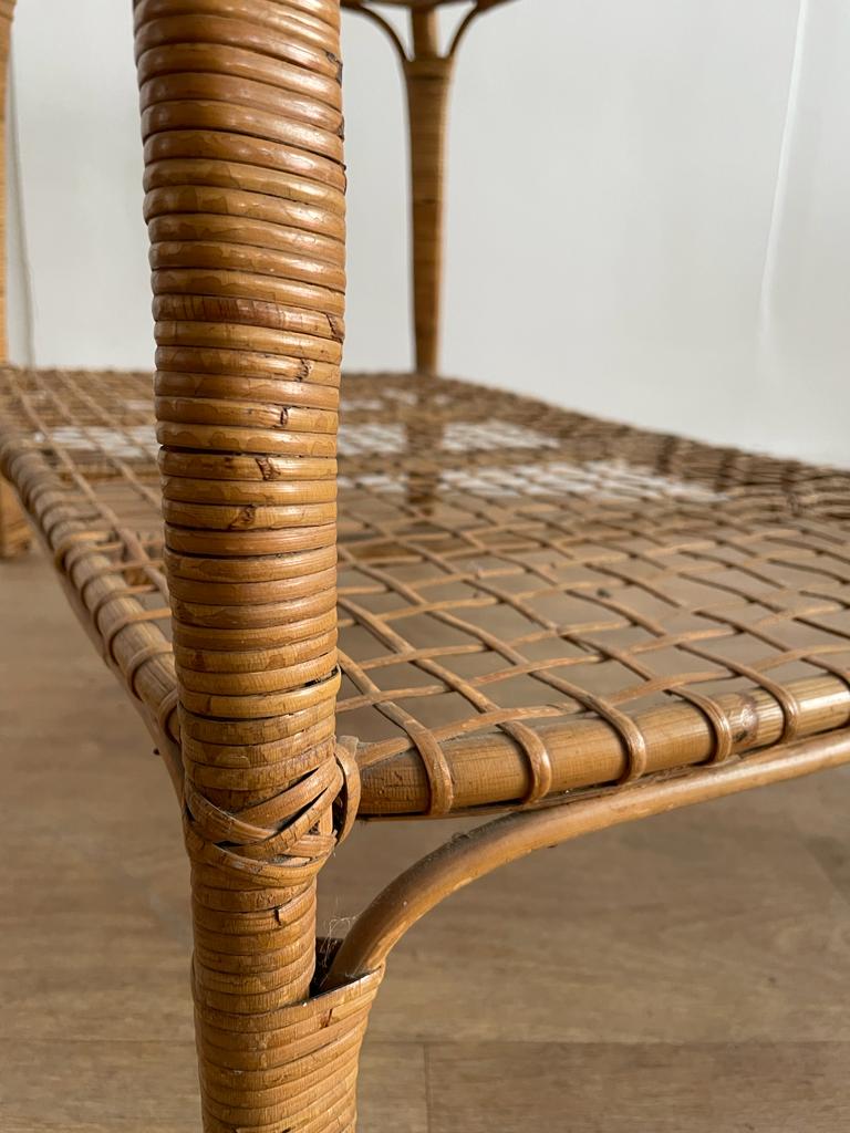 Table basse bambou et verre