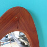 Triangular mirror in teck Denmark 1960 - 41x79cm