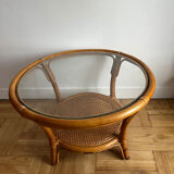 Vintage rattan coffee table