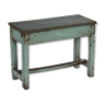 Banc indien bleu bois vieux teck vintage patine et piece d'origine 70x30x52cm