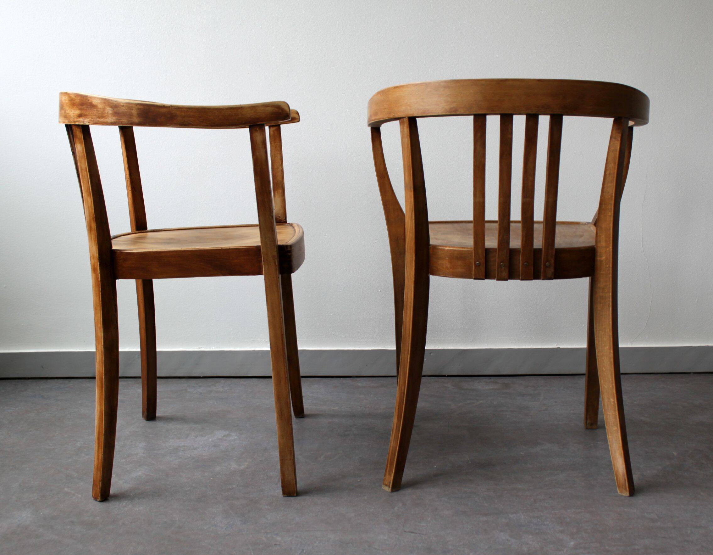 Pair of light oak armchairs, Germany, 1960