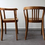 Pair of light oak armchairs, Germany, 1960