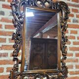 Carved wood mirror in cherry tree 100x75cm