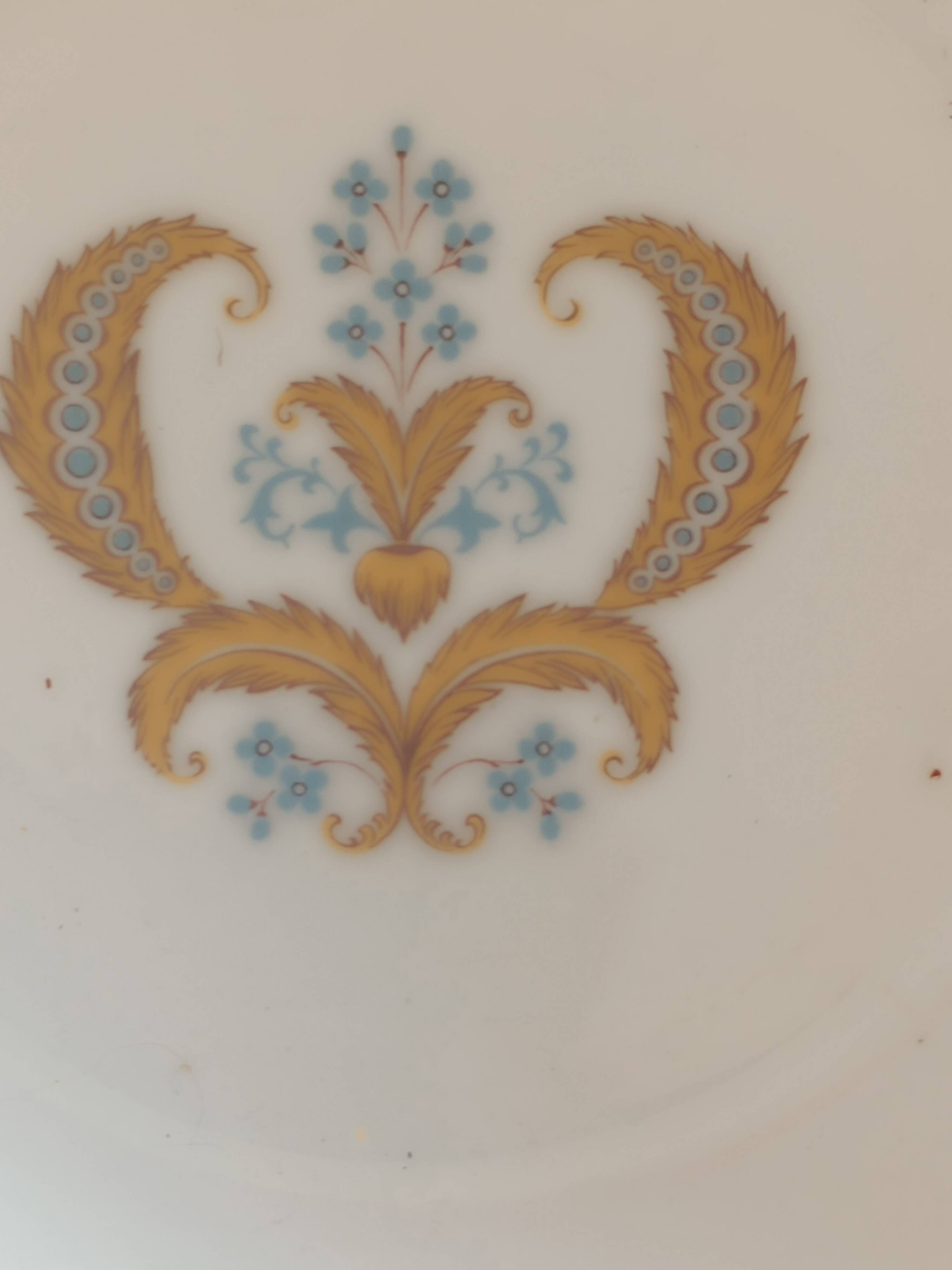 Bavaria hollow dish. Annabel White model, gold edging. Central motif.