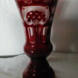 Crystal vase boheme st louis or val saint lambert decor grave