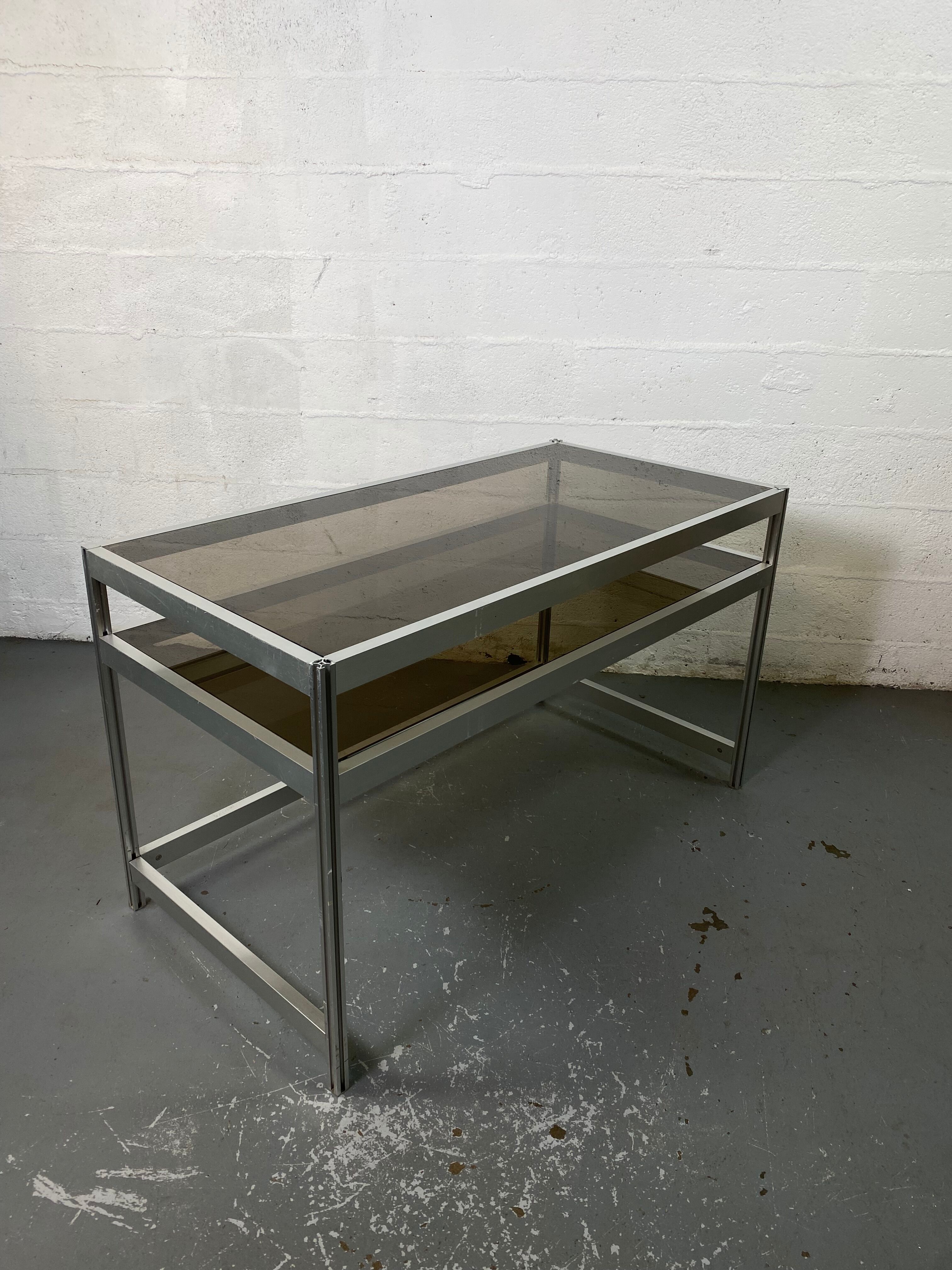 Aluminum and Glass Desk