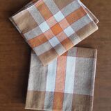 6 serviette sde table vintage à carreaux