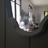 Grey patinated baroque mirror