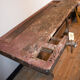 Old solid industrial wooden workbench 2 meters wide