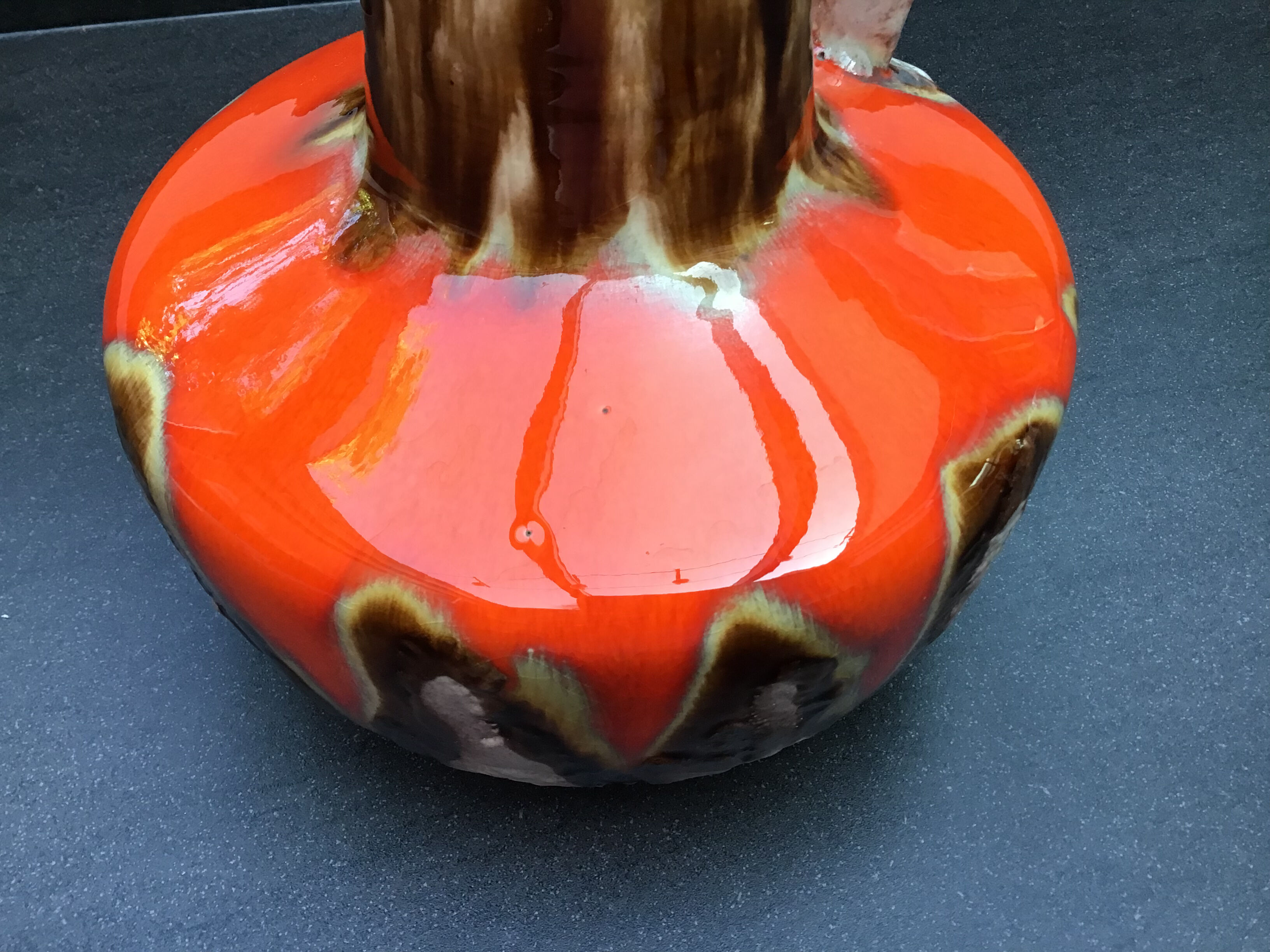 Flamed ceramic pitcher, Baudin, 70s