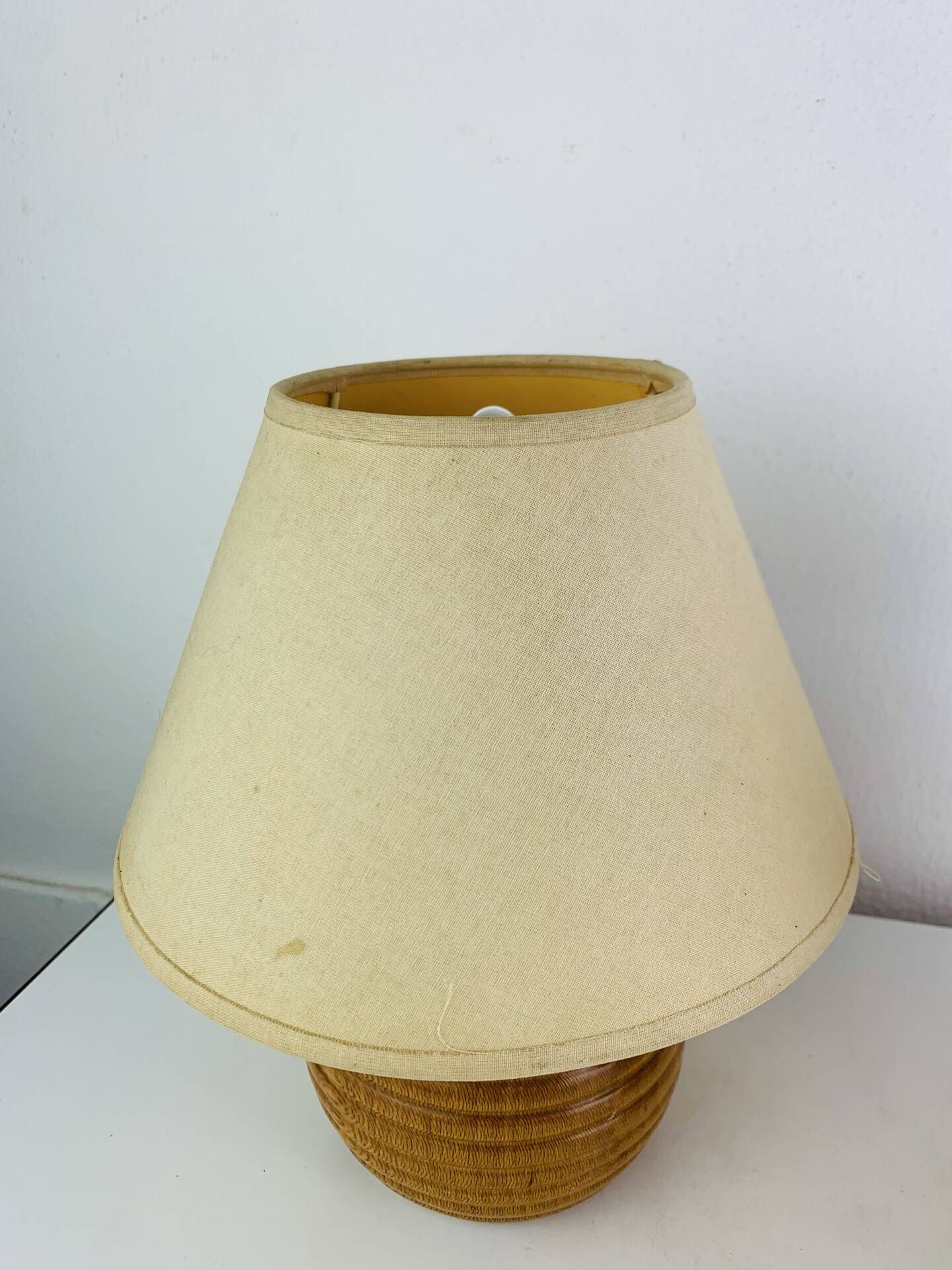 Paire de lampes boules en bois, années 80
