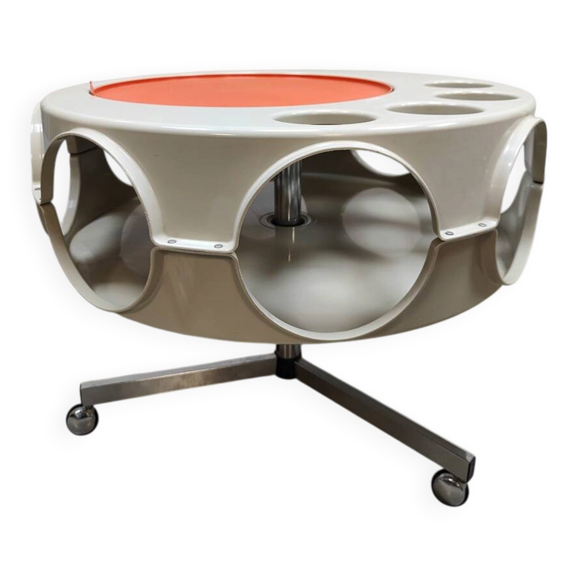 Vintage rotobar space age trolley Curver 'Orange accent'