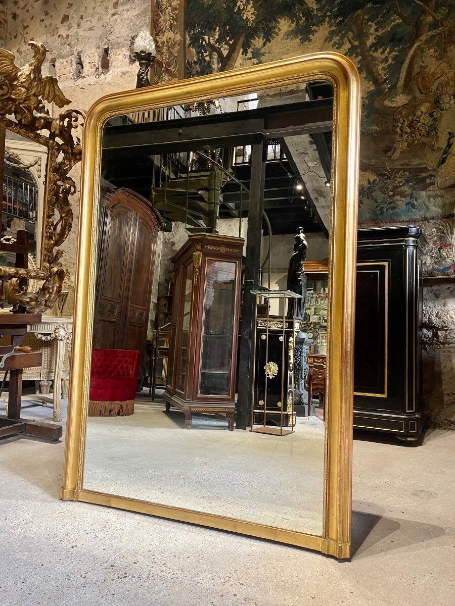 Fireplace mirror gilded wood louis philippe xix century 1m75 x 1m21
